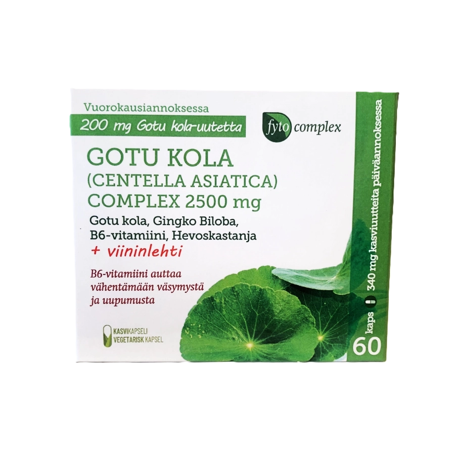 Gotu kola centella asiatica complex 2500mg gotu kola gingko bilboa B6